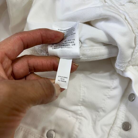 MADEWELL 10" High Rise Skinny Crop White Button-Fly Frayed Hem Jeans Size 24 - Picture 10 of 11